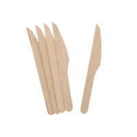 Couteau jetable en bois de bouleau de qualité alimentaire, compostable, pour snack-bars, boulangeries, cafés, célébrations et rassemblements