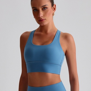 Soutien-gorge de sport pour femme à dos croisé, rembourré, sensation seconde peau, haute élasticité, pour <span class=keywords><strong>yoga</strong></span>, gym et fitness - Product Image 3