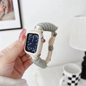 <span class=keywords><strong>Correa</strong></span> tejida para <span class=keywords><strong>Apple</strong></span> <span class=keywords><strong>Watch</strong></span> Band 42mm 38mm 40mm 41mm 45mm Pulsera para Iwatch Series 7 6 5 4 3 SE Cuerda <span class=keywords><strong>de</strong></span> nailon Mujer Loop <span class=keywords><strong>Correa</strong></span> - Product Image 2