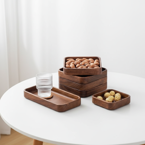 ถาดไม้วอลนัทสำหรับเดินทางและจานขนมปังแบบขายส่ง เป็นมิตรกับสิ่งแวดล้อม ถาดอเนกประสงค์สำหรับ<span class=keywords><strong>บุฟเฟ่ต์</strong></span>และอบขนม เหมาะสำหรับโรงแรม - Product Image 6