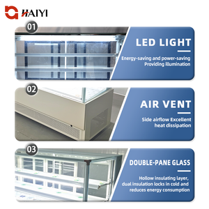 ตู้แช่เค้กแบบเปิดโชว์ สแตนเลส ควบคุมอุณหภูมิอิเล็กทรอนิกส์ สำหรับซูเปอร์มาร์เก็ตและร้านขนมหวาน - Product Image 4