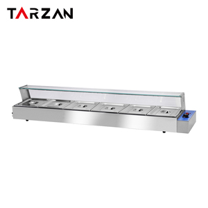 Bain-marie électrique commercial en gros avec couvercle en verre pour les aires de restauration et les restaurants - Product Image 1