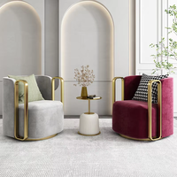 Ensemble de fauteuils pivotants en PU léger, design minimaliste moderne pour salon, hôtels et clubs, mobilier de salon décontracté en trois pièces
