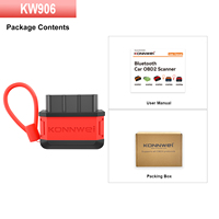 Lecteur de code OBD2 KONNWEI KW906 MAXOBD, scanner de voiture Bluetooth ELM327 pour voiture universelle