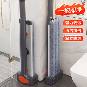 Aluminum Alloy Flat Mop With Microfiber Head Rectangular Hook And Loop Fastener For Home Wet Dry Cleaning - Product Image 4
