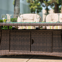 Ensemble moderne de meubles en rotin pour l'extérieur chaises de patio en osier avec table de foyer ensembles de table et de chaises de jardin