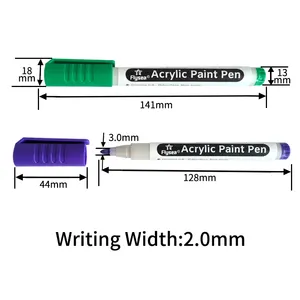 Flysea מים מבוסס אקריליק סמן צבע 24 צבע טקסטיל מרקר עט עבור DIY גרפיטי