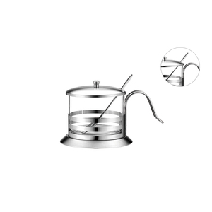 Zuccheriera in Metallo dal Design Accattivante con Elegante Contenitore in Vetro e Barattolo per Sale - Product Image 2