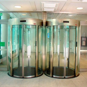 Hình dạng thương mại an ninh cửa kính khóa với Key cho lối vào an ninh tự động cong rung cửa kính ngân hàng ATM cửa - Product Image 1