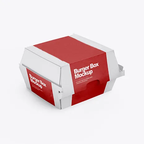 Factory Wholesale Custom Brand Logo Takeaway Food Packaging Burger Box Paper Hamburger Box