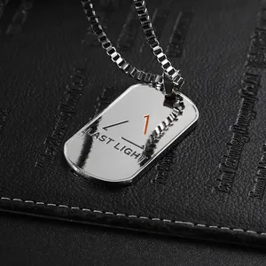 Fashion Jewelry Designer Soft Enamel Dogtag Necklace Silver Men Chain Necklace Cool Necklace For Girl