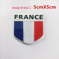 JDMotorsport88 Emblème de voiture 3D en aluminium, logo drapeau français, autocollant de calandre