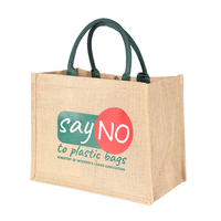 Sac en jute portable personnalisé, sac de shopping en lin publicitaire, sac en lin rétro à porter à la main, impression personnalisée