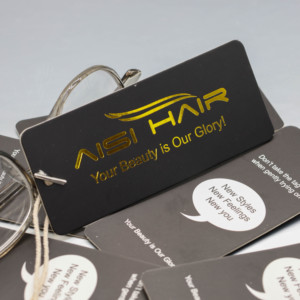 靴バッグ用ひも付きスイングタグ環境にやさしいカスタムエンボス加工 & デボス加工ホワイトペーパー - Product Image 2