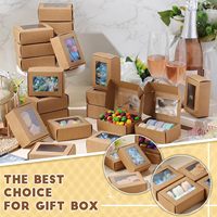 Boîtes à savon en carton kraft brun avec fenêtre, emballages pour savons faits maison, boîtes cadeaux, petites boîtes de boulangerie pour macarons, biscuits et bonbons, mariage