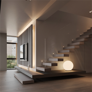 Escaliers flottants préfabriqués d'intérieur <span class=keywords><strong>Escalier</strong></span> en marbre massif/bois avec limon invisible Matériau en verre et fer en acier inoxydable - Product Image 4