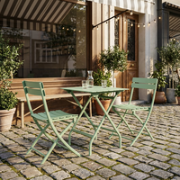 Ensemble de table et de chaises pliantes carrées en alliage d'aluminium ODM pour l'extérieur, meubles de balcon, terrasses, espaces de loisirs extérieurs multiples