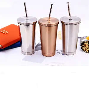 Customize logo 17oz/500ml stainless steel wholesale vacuum insulated double wall bottle tumbler water tea cup tumblers
