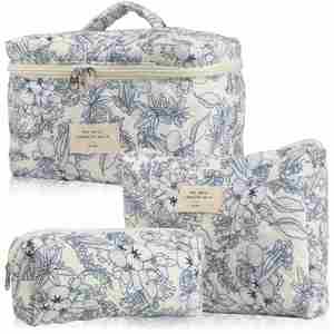 Juego de 3 Bolsas de Almacenamiento de Cosméticos de Algodón, Bolsa Organizadora de Maquillaje para Mujer, Bolsa de Aseo - Product Image 4
