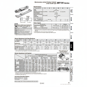 SMC นิวเมติกส์กระบอกไม่มีก้าน MY1H20G-300หมวดหมู่ผลิตภัณฑ์ที่มีกลไกร่วมกัน - Product Image 1