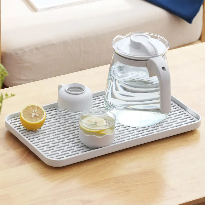 Household Drain Tray Double Layer Drain Tray Kitchen Water Cup Tableware Anti-Slip Water Control Box Plastic Storage Box