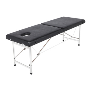 เตียงนวดพับได้แบบพกพาสำหรับโรงงาน เตียงสปา เตียงเสริมความงามสีดำ - Product Image 1