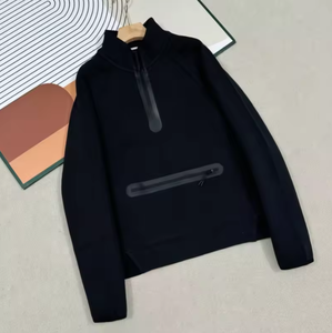 เสื้อสเวตเชิ้ตผู้ชายแบบซิป ¼ ตัว ผ้าถัก สีพื้น แห้งเร็ว สปอร์ต ใส่สบายๆ สำหรับฤดูใบไม้ร่วง - Product Image 4