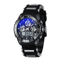 STRYVE 8023 Montre à quartz pour homme Bracelet en caoutchouc Boîtier en alliage Date Semaine Lumineuse 30M Étanche Montre de sport tendance pour homme