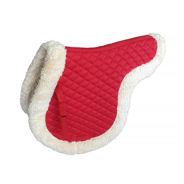 Poly Cotton Horse Saddle Pad With Hand Strap Synthetic Fleece Padding 10MM Foam 300 G Polyester