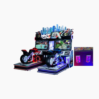 Máquina de Juego Arcade de Motocicletas para Dos Jugadores G-HONOR GH-R021 de Alta Calidad, Pantalla LCD de 42 Pulgadas, Construcción de Metal y Acrílico, Funciona con Monedas