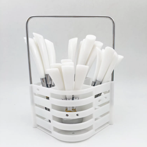 Ensemble de couverts de table 4 pièces en acier inoxydable avec manche en plastique, idéal pour restaurants et mariages – Cuillère, fourchette, couteau – Meilleures ventes - Product Image 5
