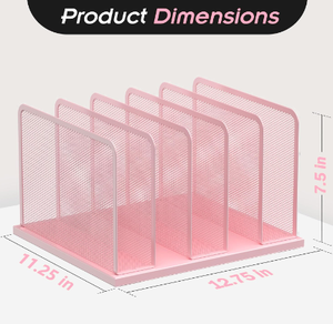 Desk File Organizer Upright Mesh Desktop Organizer File Sorter Office Organization File Holder for Home Office Classroom <b>Pink</b> - Product Image 2