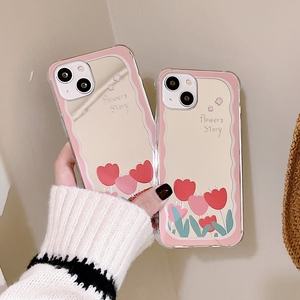 Funda de teléfono móvil con diseñ<span class=keywords><strong>o</strong></span> de flores, carcasa suave con espejo personalizada Para iPhone 13 12 11 Pro Max X XS <span class=keywords><strong>XR</strong></span> 7 <span class=keywords><strong>8</strong></span> <span class=keywords><strong>Plus</strong></span> - Product Image 3