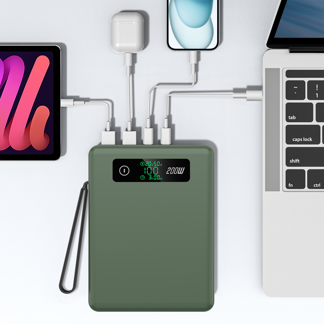 LiFePO4 Ultra Slim LED Display 20000mAh Fast Charging PD 100W Portable Dual Type-C & USB Laptop & Phone Power Bank