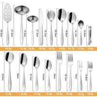 Ensemble de couverts en acier inoxydable épais 18/10, couteau, fourchette, cuillère, pour cuisine, restaurant, mariage