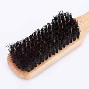 Brosse à barbe en bois massif avec poils en nylon doux, manche droit et courbé pour l'entretien de la barbe - Product Image 5