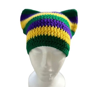 OEM Mardi Gras Mũ nắp ca-pô mũ nón <span class=keywords><strong>Crochet</strong></span> dệt kim Ruffle Carnival Beanie - Product Image 6