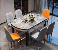 Nuevo Juego de Muebles Modernos para Comedor, Juego de Mesa de Comedor Tapizada para 6 Personas, para Restaurante