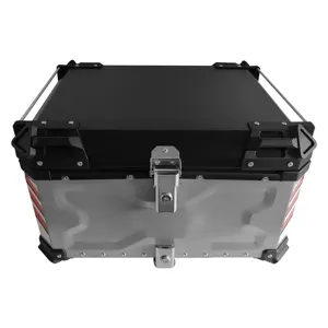 Grande boîte de livraison alimentaire en aluminium, pour <span class=keywords><strong>moto</strong></span>, vélo, scooter, coffret de livraison avec porte-bagages, 85L - Product Image 2