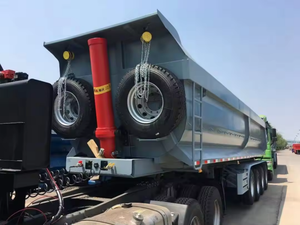 Semi-remorque benne basculante arrière en U de 50 tonnes à 3 essieux pour le transport de pierres et de sable - Product Image 5