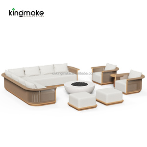 Ensemble <span class=keywords><strong>de</strong></span> meubles d'extérieur en teck <span class=keywords><strong>de</strong></span> luxe moderne pour patio, cour, balcon, hôtel, <span class=keywords><strong>canapé</strong></span> imperméable, <span class=keywords><strong>canapé</strong></span> modulaire <span class=keywords><strong>de</strong></span> <span class=keywords><strong>jardin</strong></span> - Product Image 5