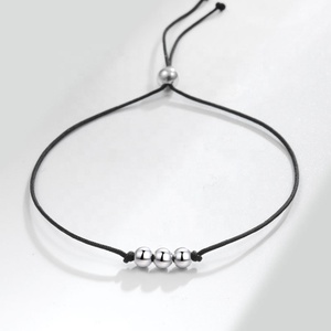 Wholesale Men Women 925 Sterling Silver Minimalist <strong>Beads</strong> <strong>Bracelets</strong> Jewellery Unisex Fashion Rope Silver <strong>Beads</strong> <strong>Bracelets</strong> - Product Image 4