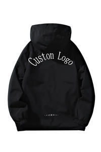 Chaqueta cortavientos personalizada con cremallera completa para hombre, chaqueta cortavientos impermeable de manga larga para deportes al aire libre para hombre - Product Image 2