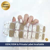 Autocollants pour ongles en gel 3D imperméables, pré-cuits, couvrants, pour manucure artistique DIY, style français estival, sans lampe UV, en plastique, sans UV