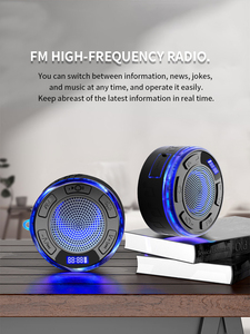 IPX6 Waterproof Outdoor <b>Speaker</b> With 1200mAh Rechargeable battery <b>Portable</b> Audio <b>Speaker</b> with RGB Light LED display FM Function - Product Image 1