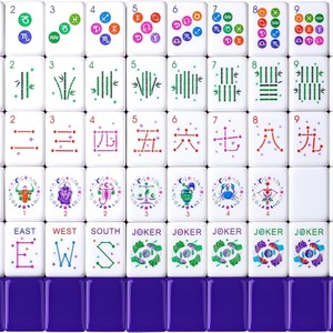 Juego <span class=keywords><strong>de</strong></span> Mahjong Americano Premium con Fichas Acrílicas Duraderas, Estándar NMJL, para Noches <span class=keywords><strong>de</strong></span> Juego en Familia y Fiestas - Product Image 1