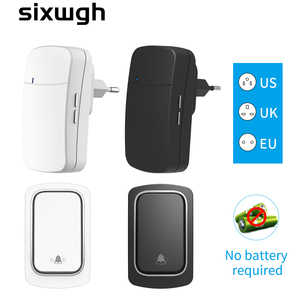 Chuông cửa không dây chúng tôi EU UK Cắm Chuông cửa chống nước tự cấp nguồn 150m Khoảng cách không dây dài 32 bài hát về nhà chuông cửa CHÀO MỪNG - Product Image 2