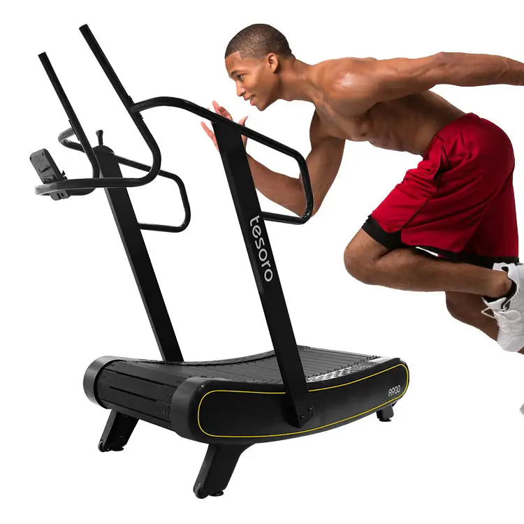 Mesin Lari Komersial Treadmill Peralatan Gym Jogging Gym Latihan Kebugaran Menghasilkan Sendiri Treadmill Manual Melengkung