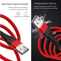 Type C Micro IOS 8 broches USB câble de chargeur rapide queue de poisson nylon tressé 3A type-c charge rapide cordon de synchronisation de données pour iPhone