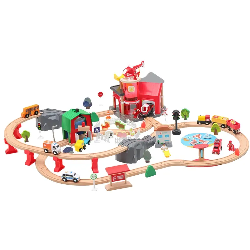 Educational Multi-Functional Railway Racing Car Best Selling Toddler Wooden Train Toy